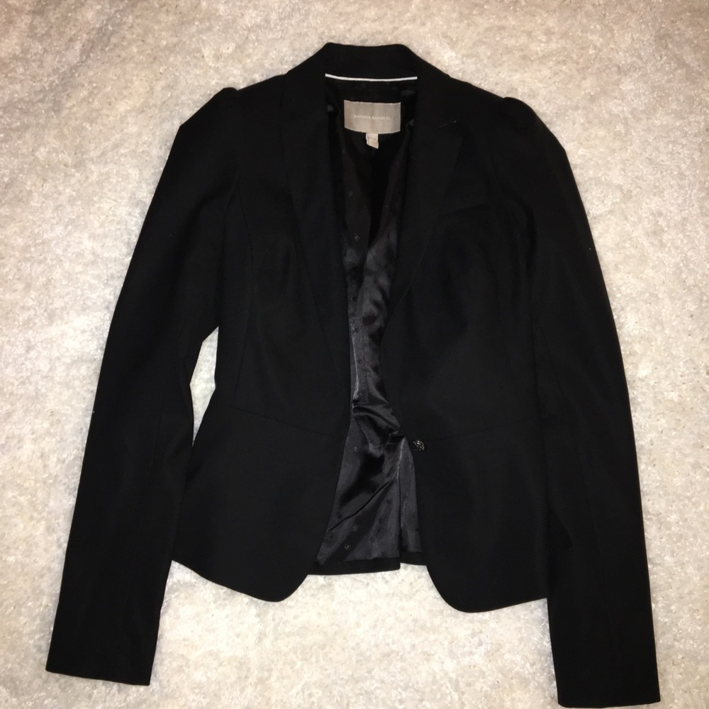 EUC Banana Republic Black Wool Work Blazer